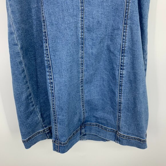Forever 21 Denim Dress Blue Jean Bodycon Mini Overall Zip Front - Picture 9 of 9